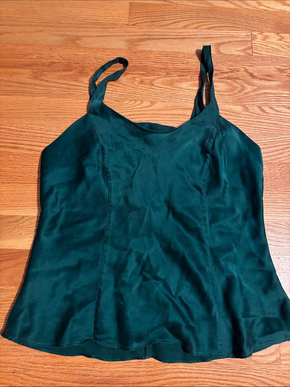 Vintage Victoria's Secret Emerald Green 100% silk Camisole